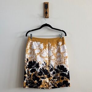 💛 Floral Skirt in Mustard & White
